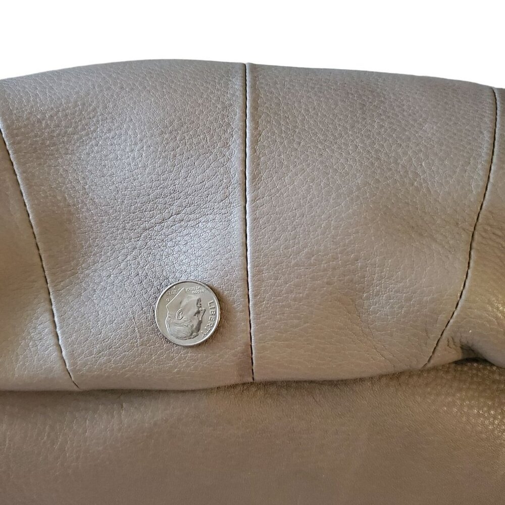 HOBO Crescent Shaped Gray Leather Bag, Woman's Grey Shoulder Bag - Picture 7 of 11